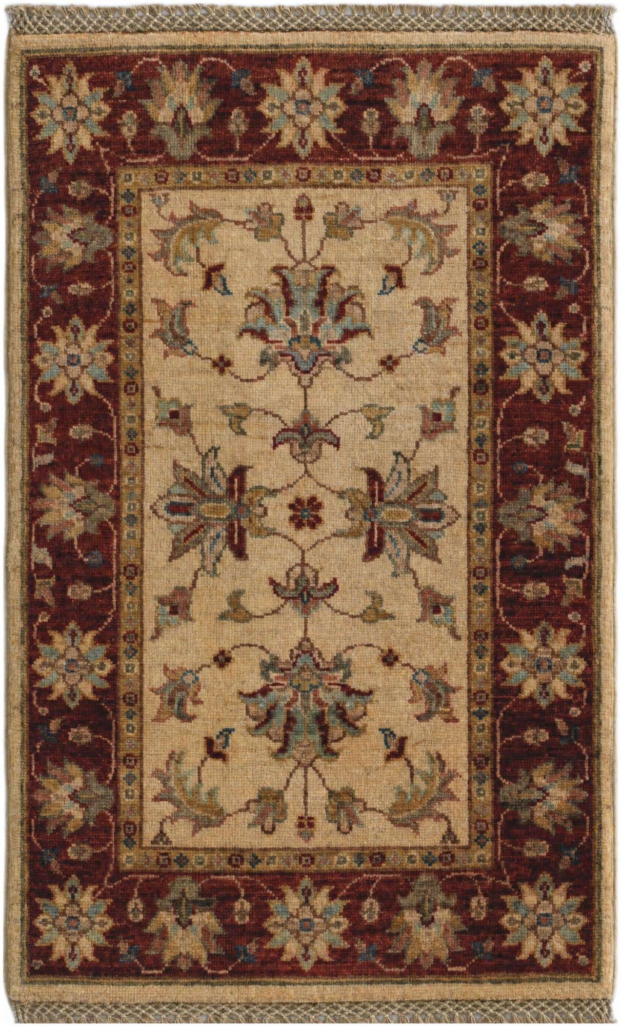 1' 11 x 3' Hand Knotted Ziegler Rug