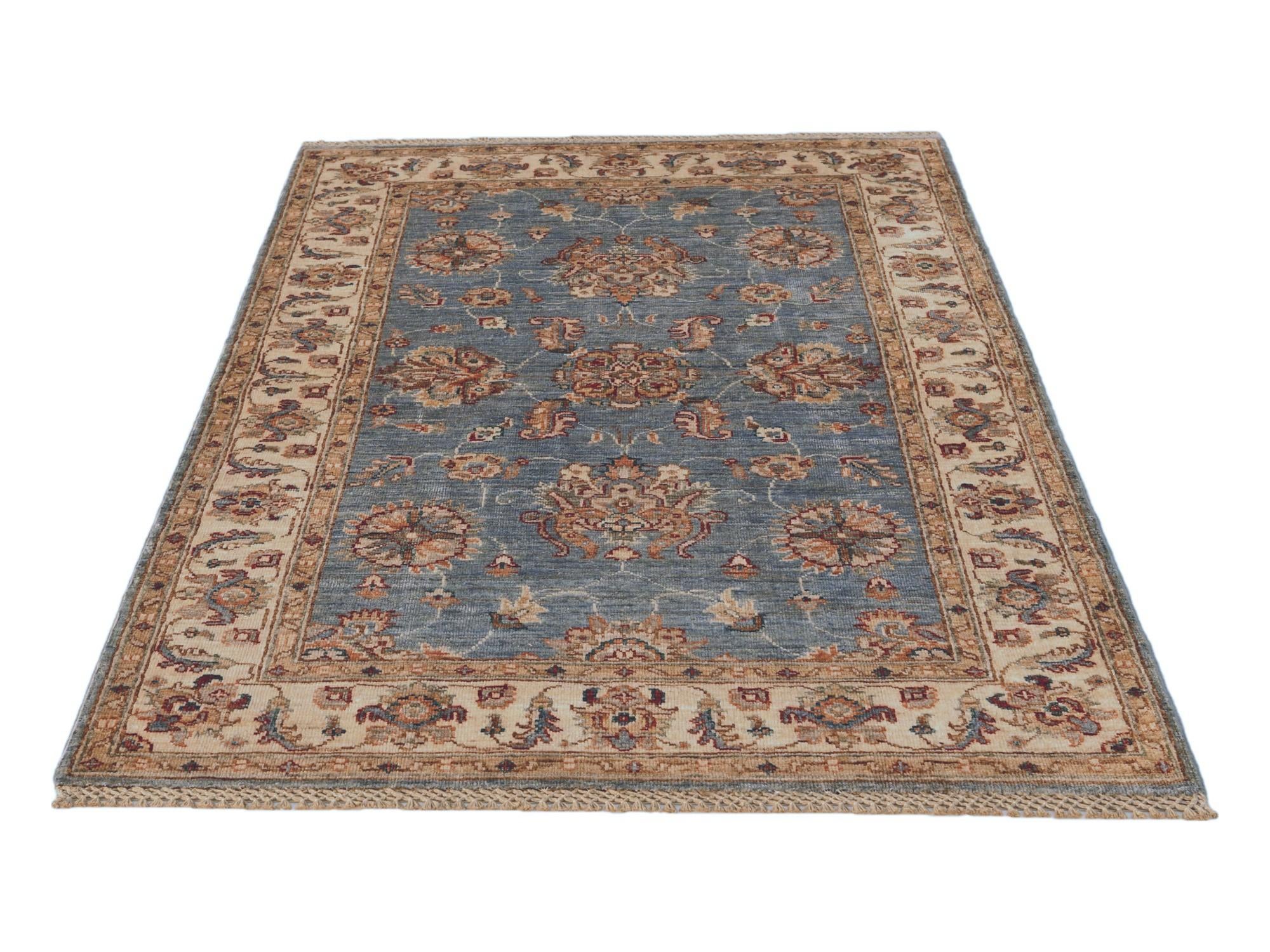 3' 4 x 4' 11 Hand Knotted Ziegler Rug
