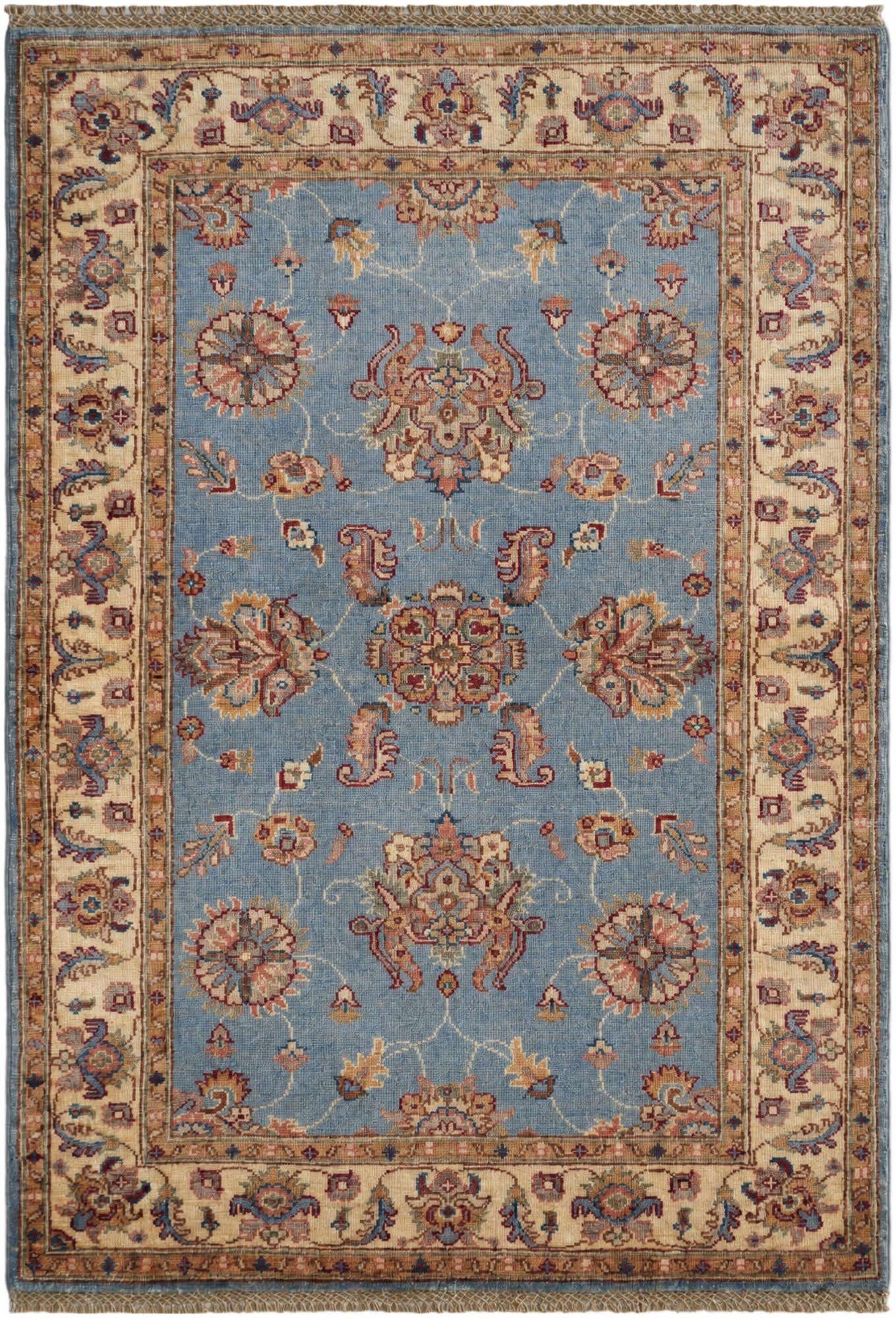 3' 4 x 4' 11 Hand Knotted Ziegler Rug
