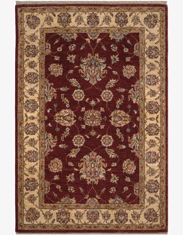 3' 4 x 4' 11 Hand Knotted Ziegler Rug