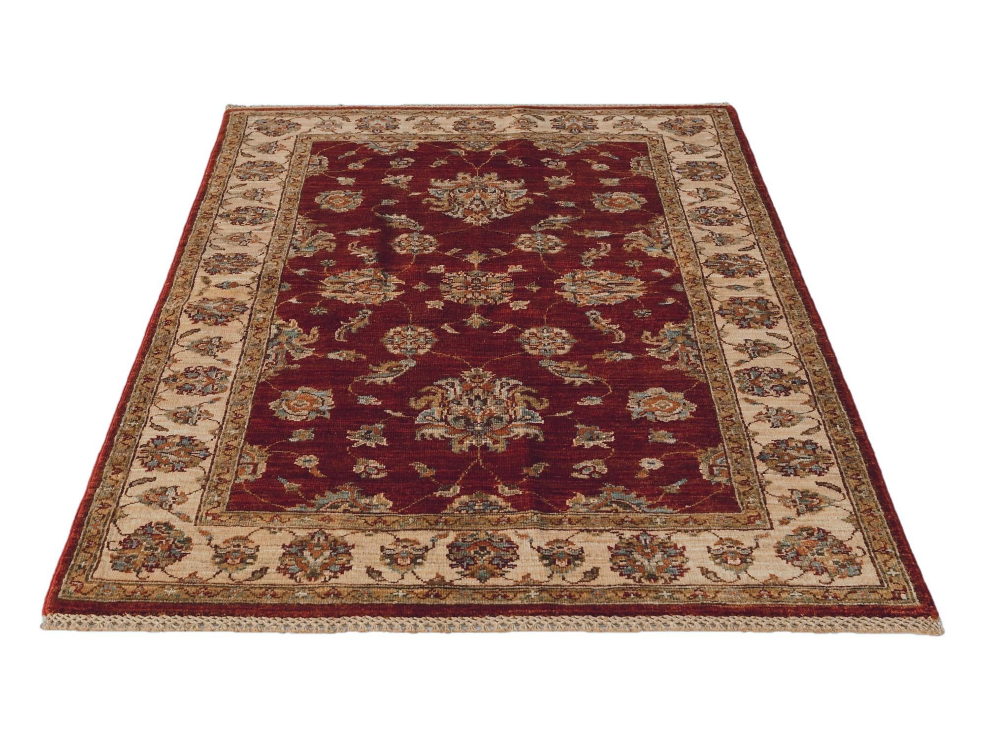 3' 4 x 4' 11 Hand Knotted Ziegler Rug