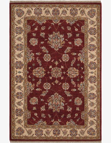 3' 4 x 4' 11 Hand Knotted Ziegler Rug