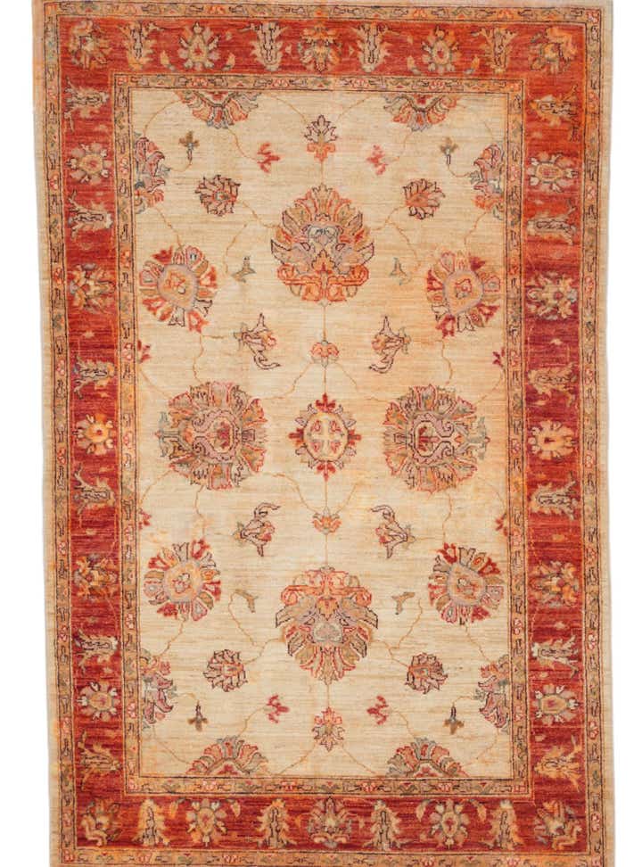 3' 11 x 5' 10 Hand Knotted Ziegler Rug
