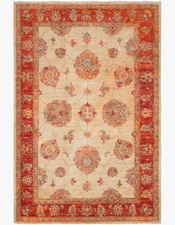 3' 11 x 5' 10 Hand Knotted Ziegler Rug