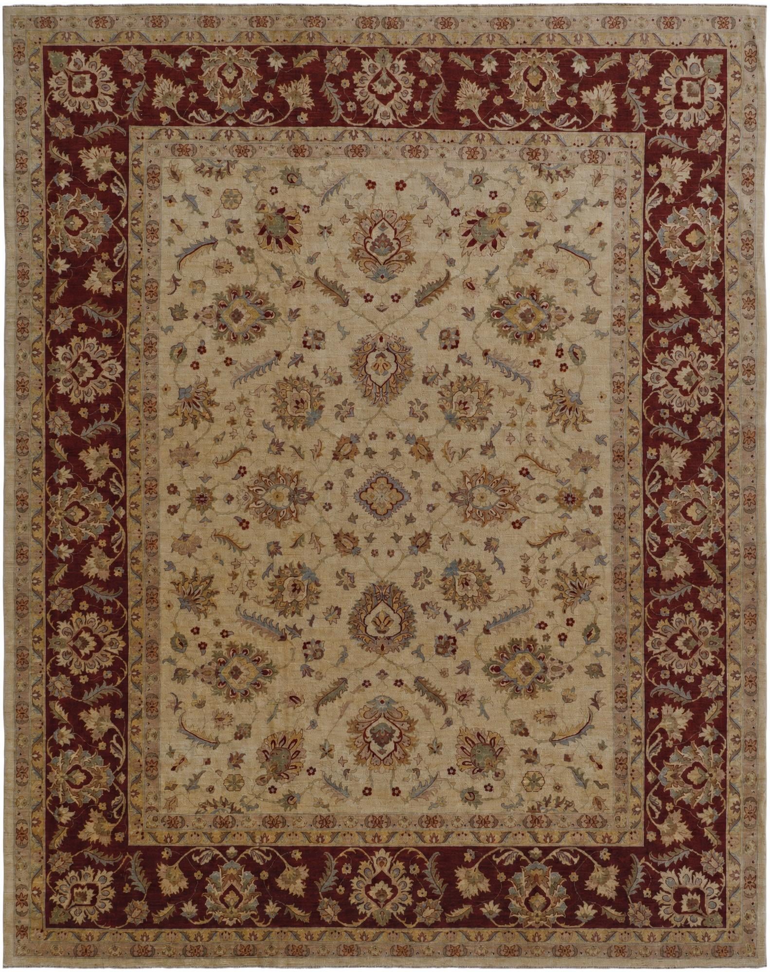 12' 6 x 15' 10 Hand Knotted Ziegler Rug