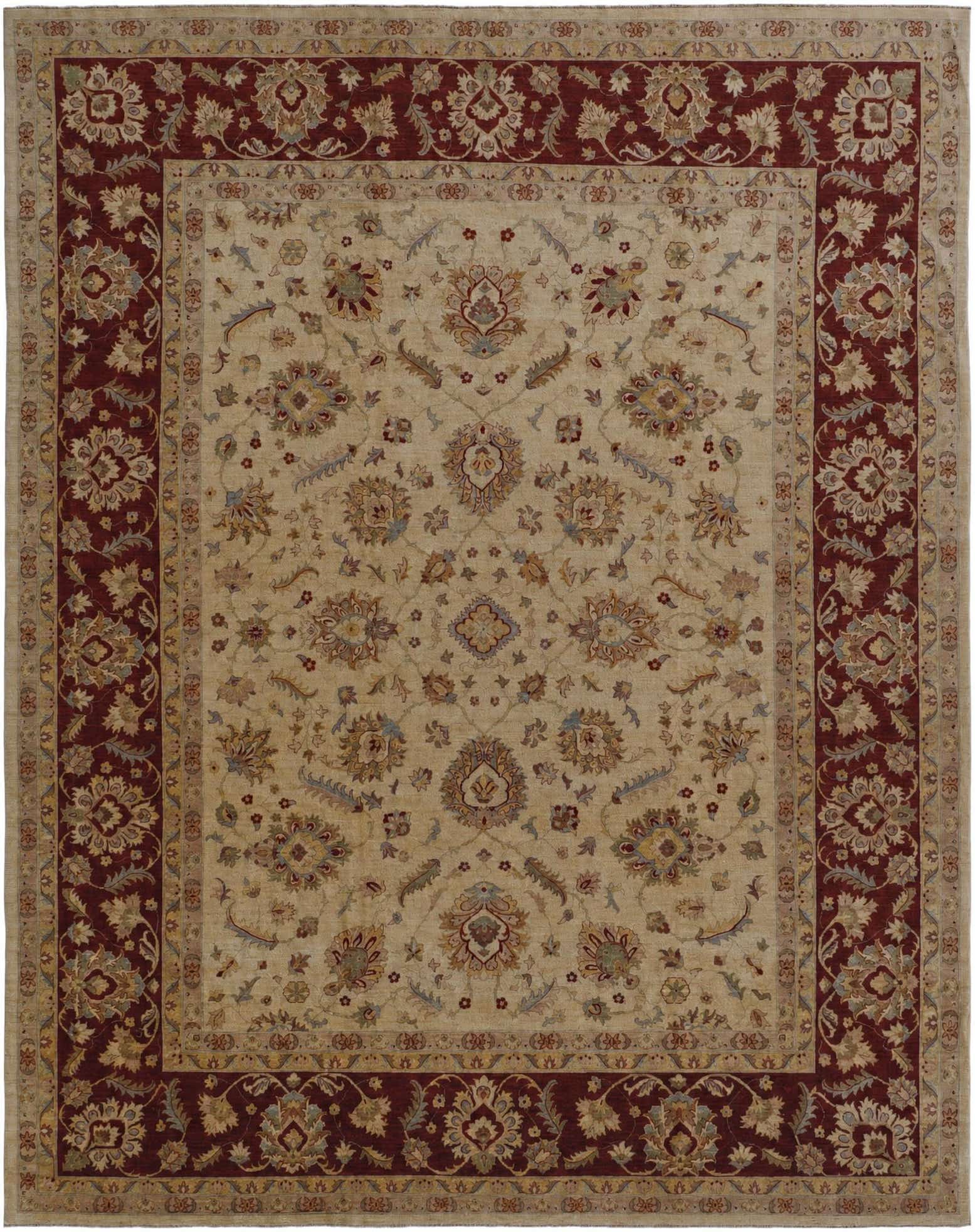 12' 6 x 15' 10 Hand Knotted Ziegler Rug