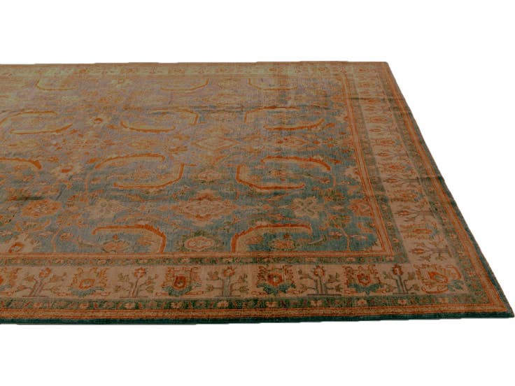 Detail image of 8' 1 x 10' 2 Hand Knotted Ziegler Rug