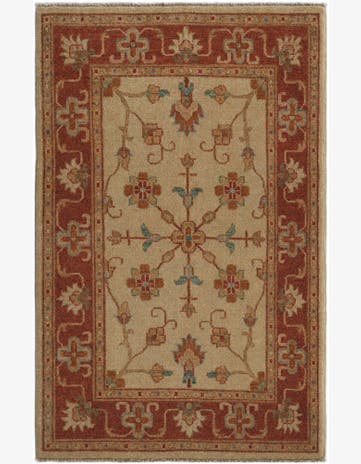 2' 7 x 4' Hand Knotted Ziegler Rug