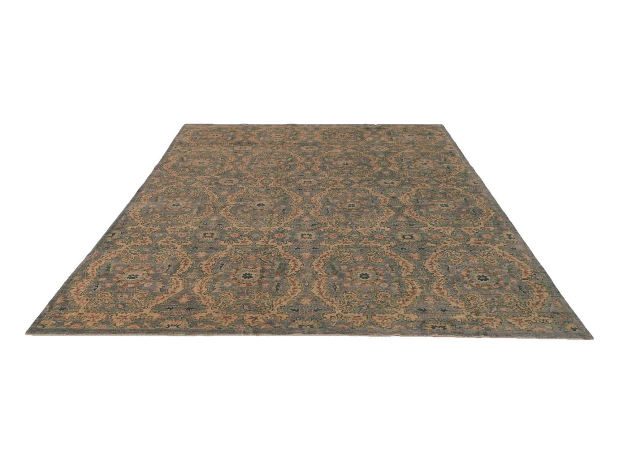 9' 1 x 12' 9 Hand Knotted Ziegler Rug
