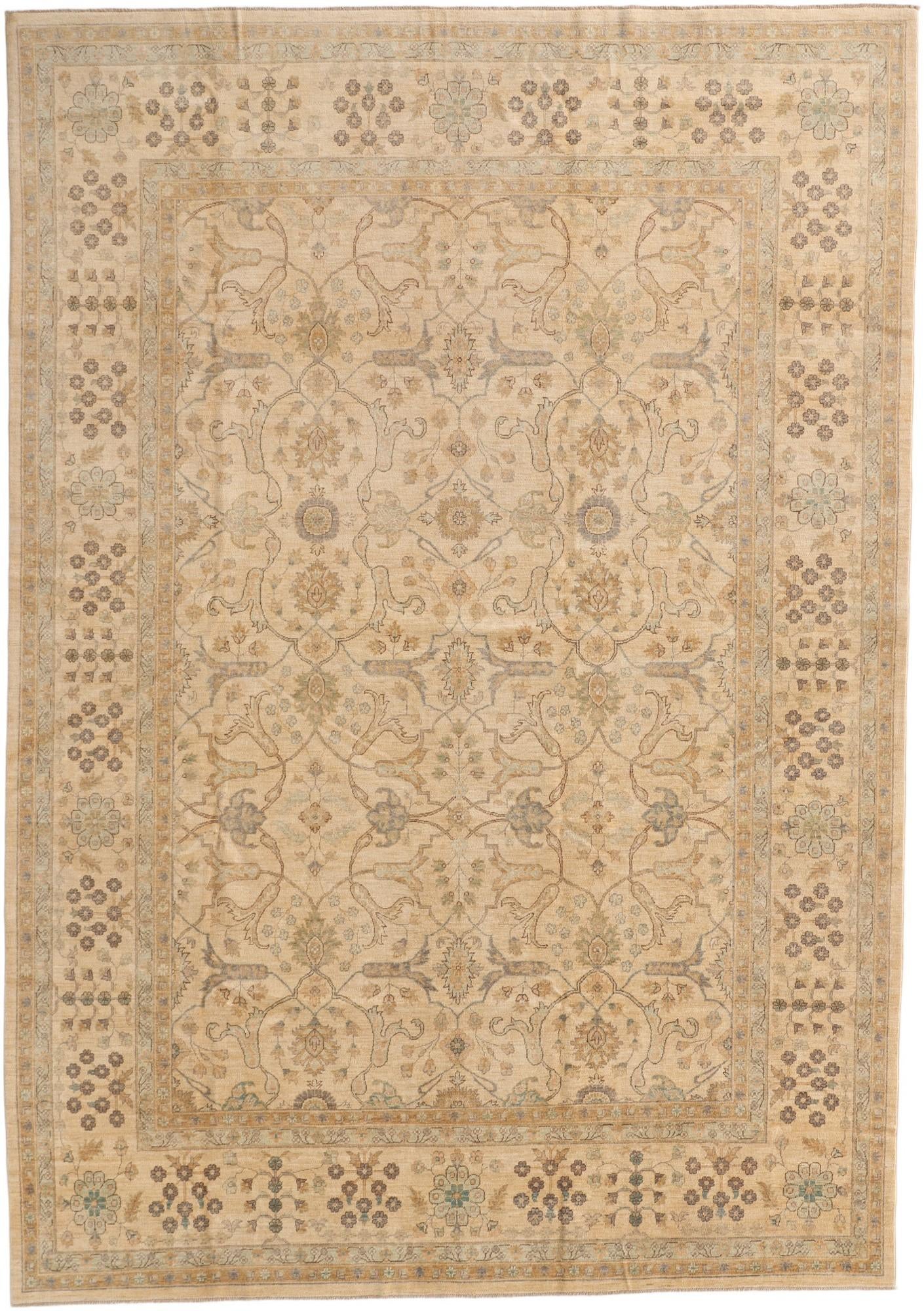 9' 10 x 14' Hand Knotted Ziegler Rug