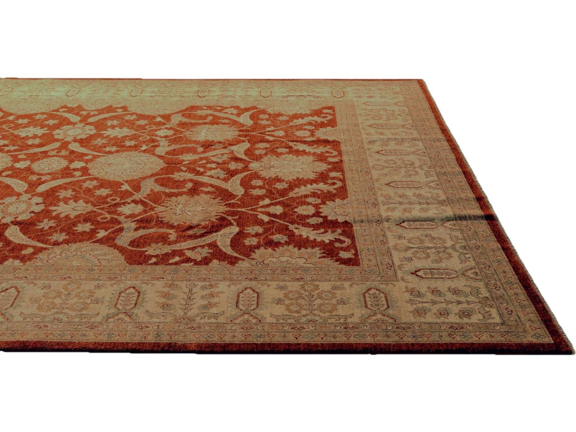 8' 10 x 12' Hand Knotted Ziegler Rug