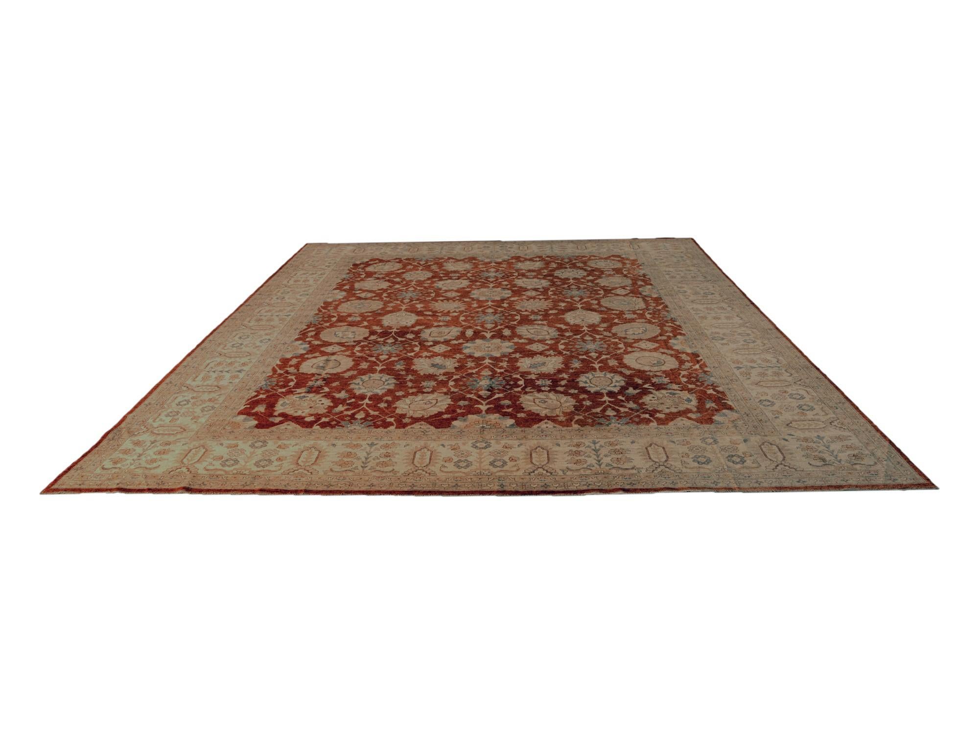390cm x 490cm Hand Knotted Ziegler Rug