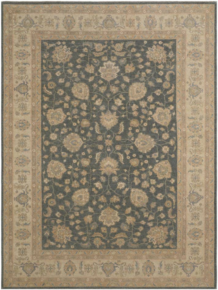 Detail image of 9' 2 x 12' Hand Knotted Ziegler Rug