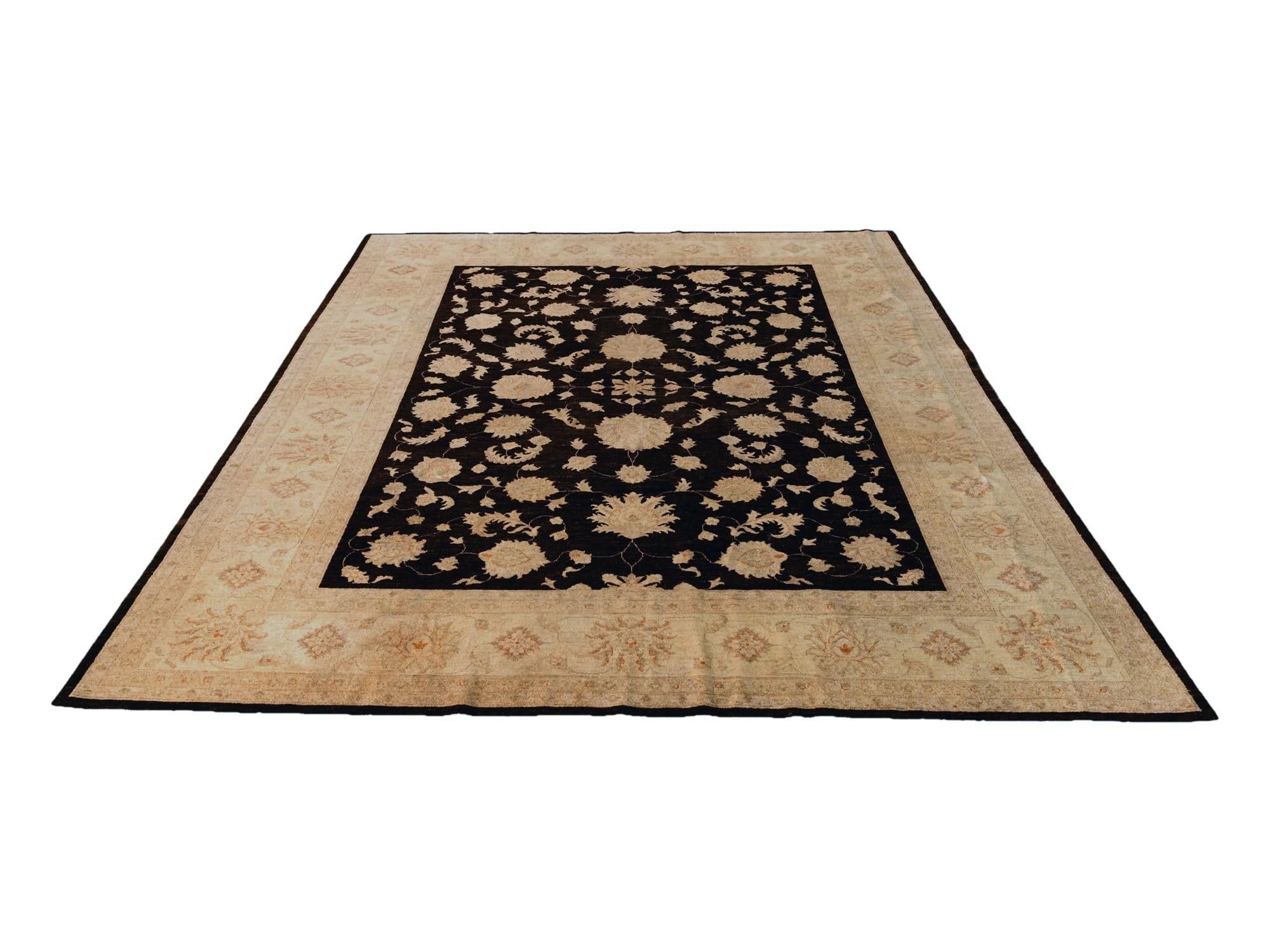 8' 11 x 12' 9 Hand Knotted Ziegler Rug