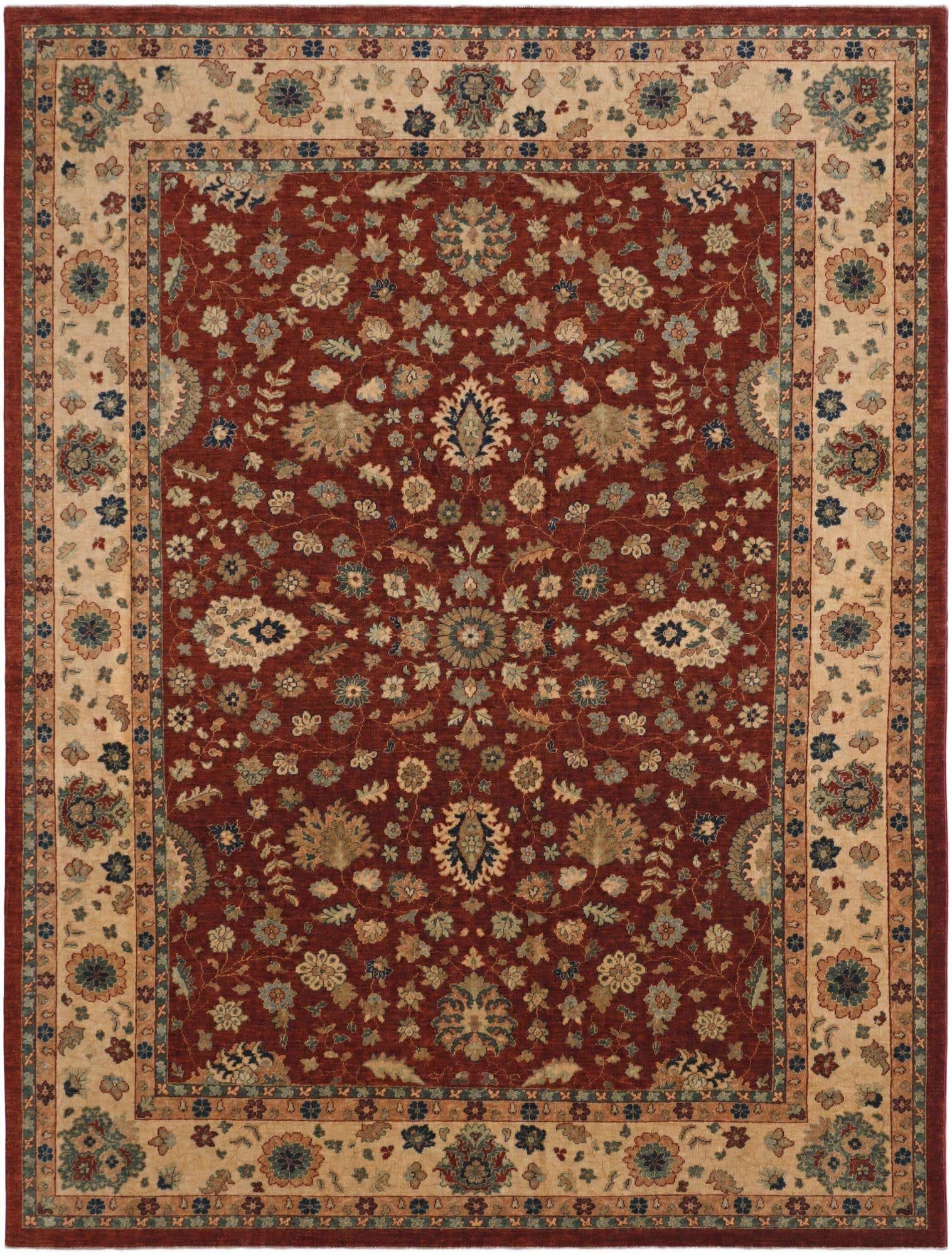 8' 11 x 11' 10 Hand Knotted Ziegler Rug