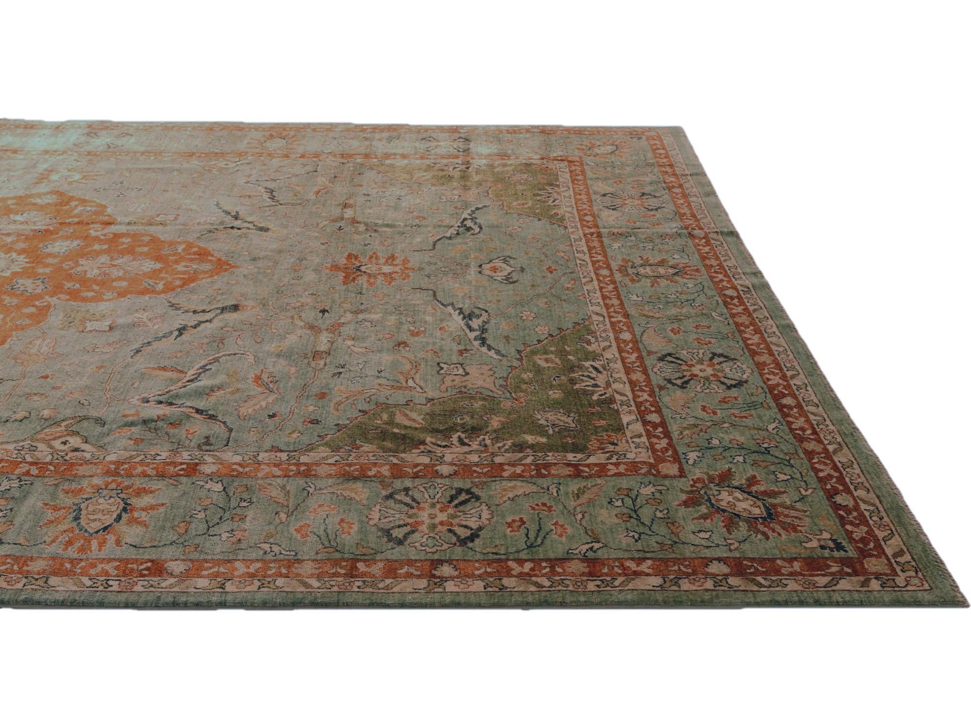 9' 9 x 13' 8 Hand Knotted Ziegler Rug