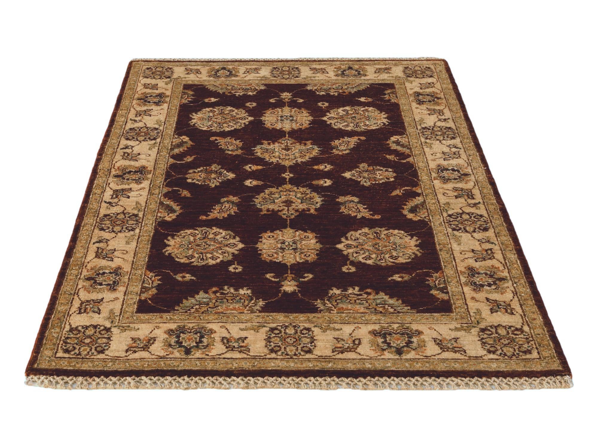 3' 4 x 4' 9 Hand Knotted Ziegler Rug