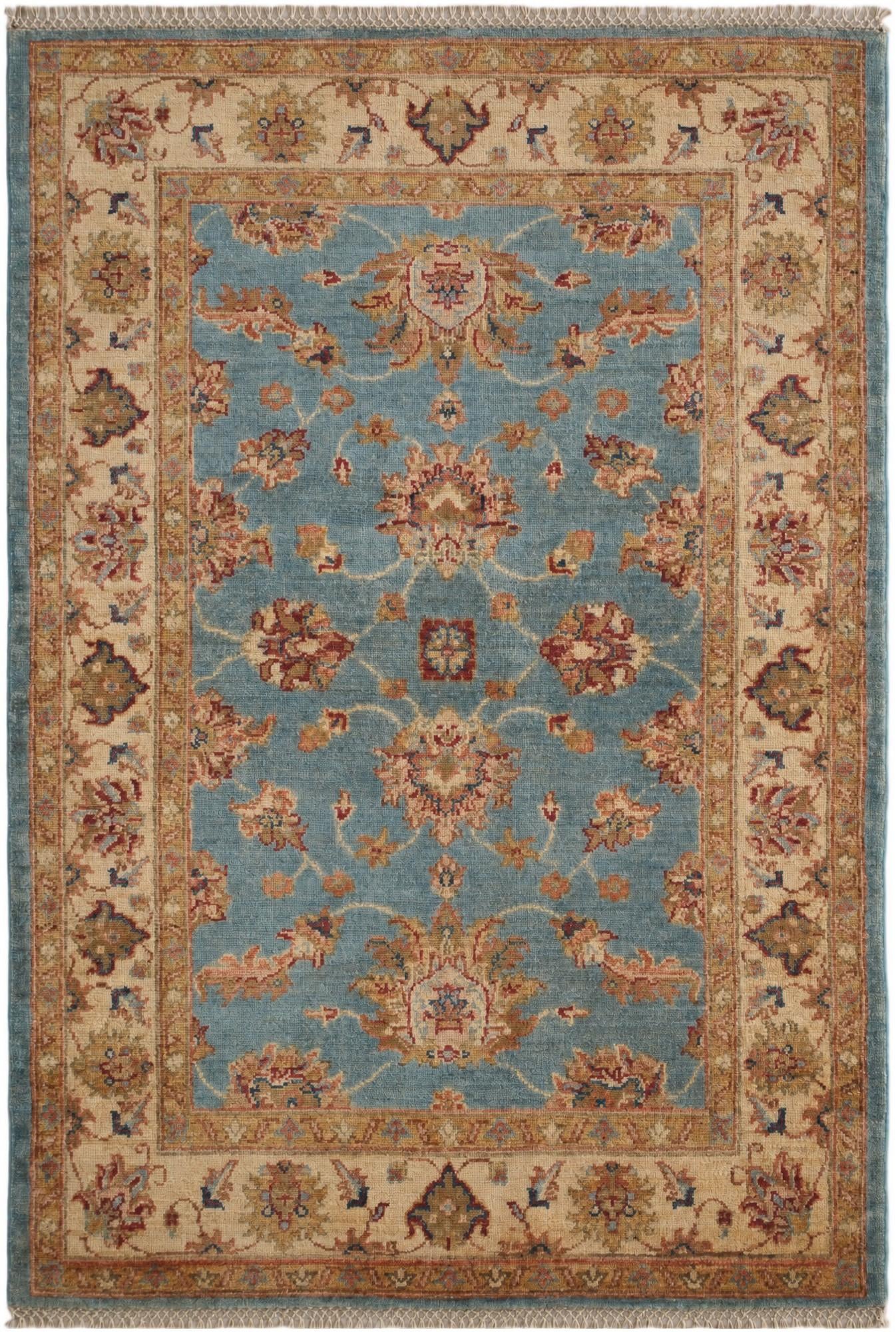 3' 4 x 4' 11 Hand Knotted Ziegler Rug