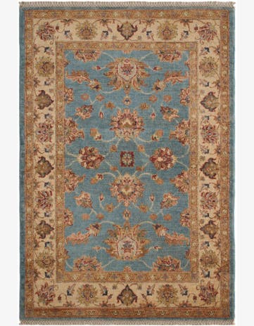3' 4 x 4' 11 Hand Knotted Ziegler Rug