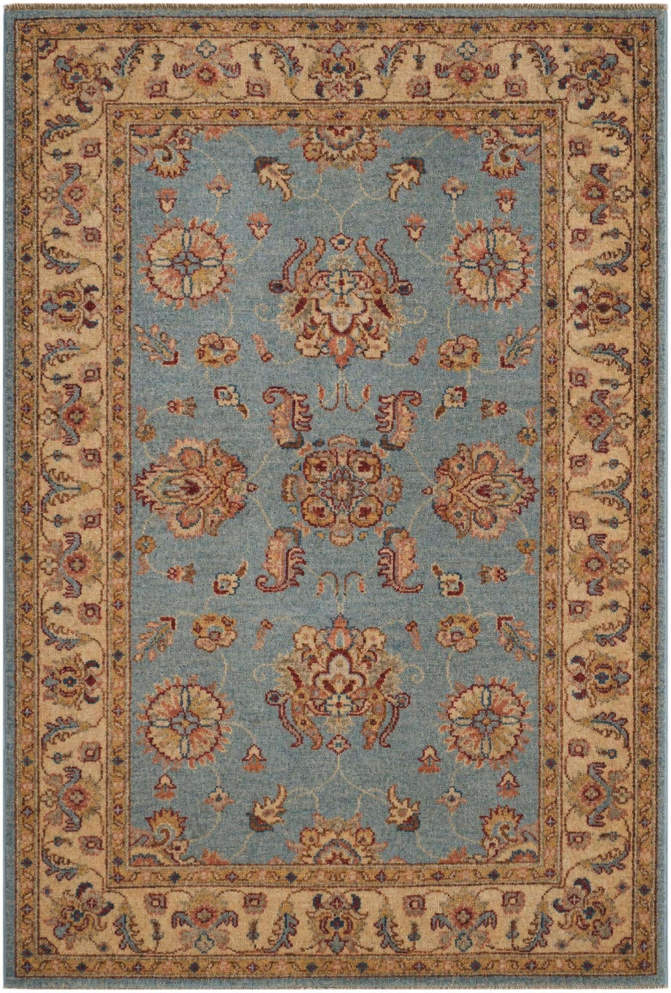 3' 5 x 5' Hand Knotted Ziegler Rug