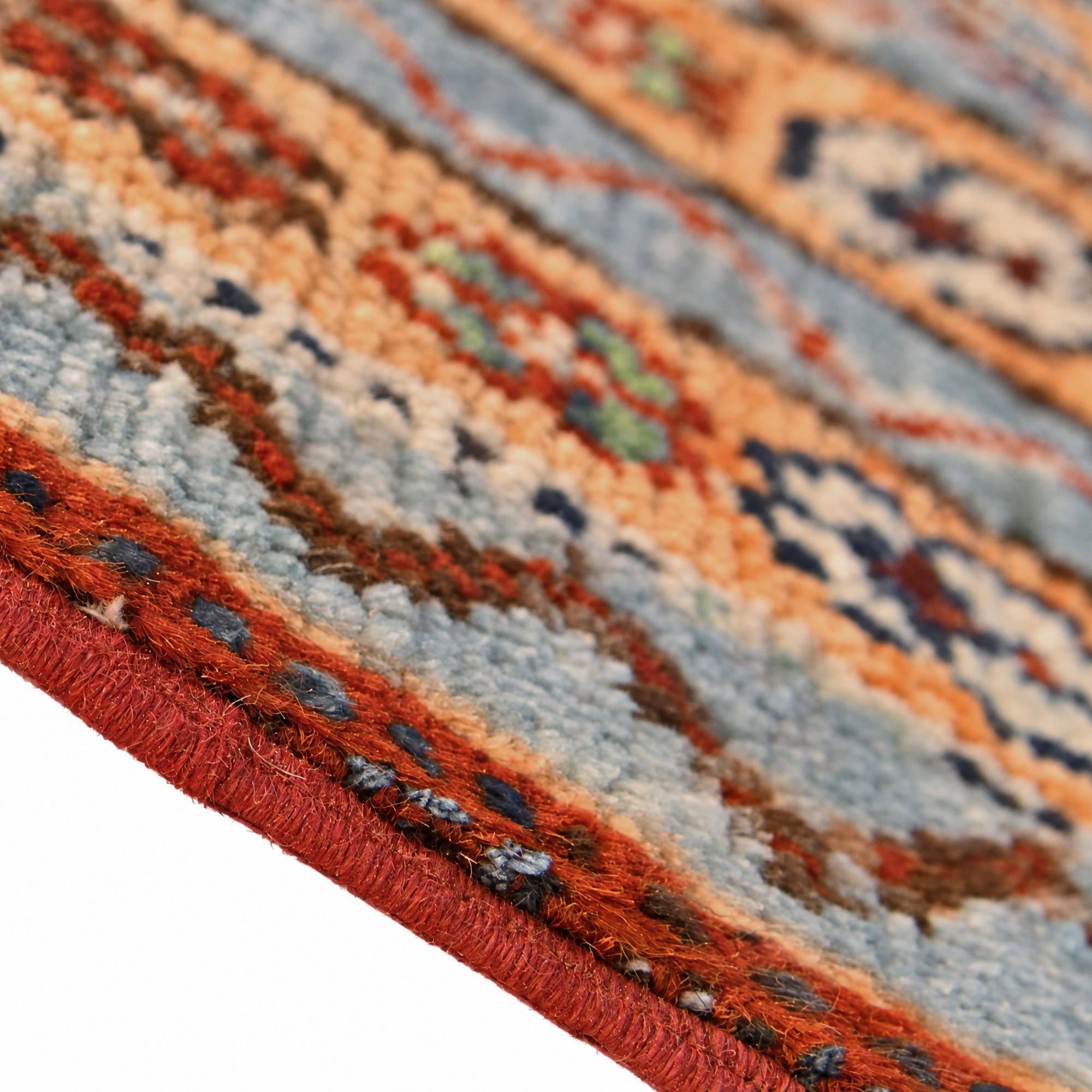 1' 4 x 2' Hand Knotted Ziegler Rug