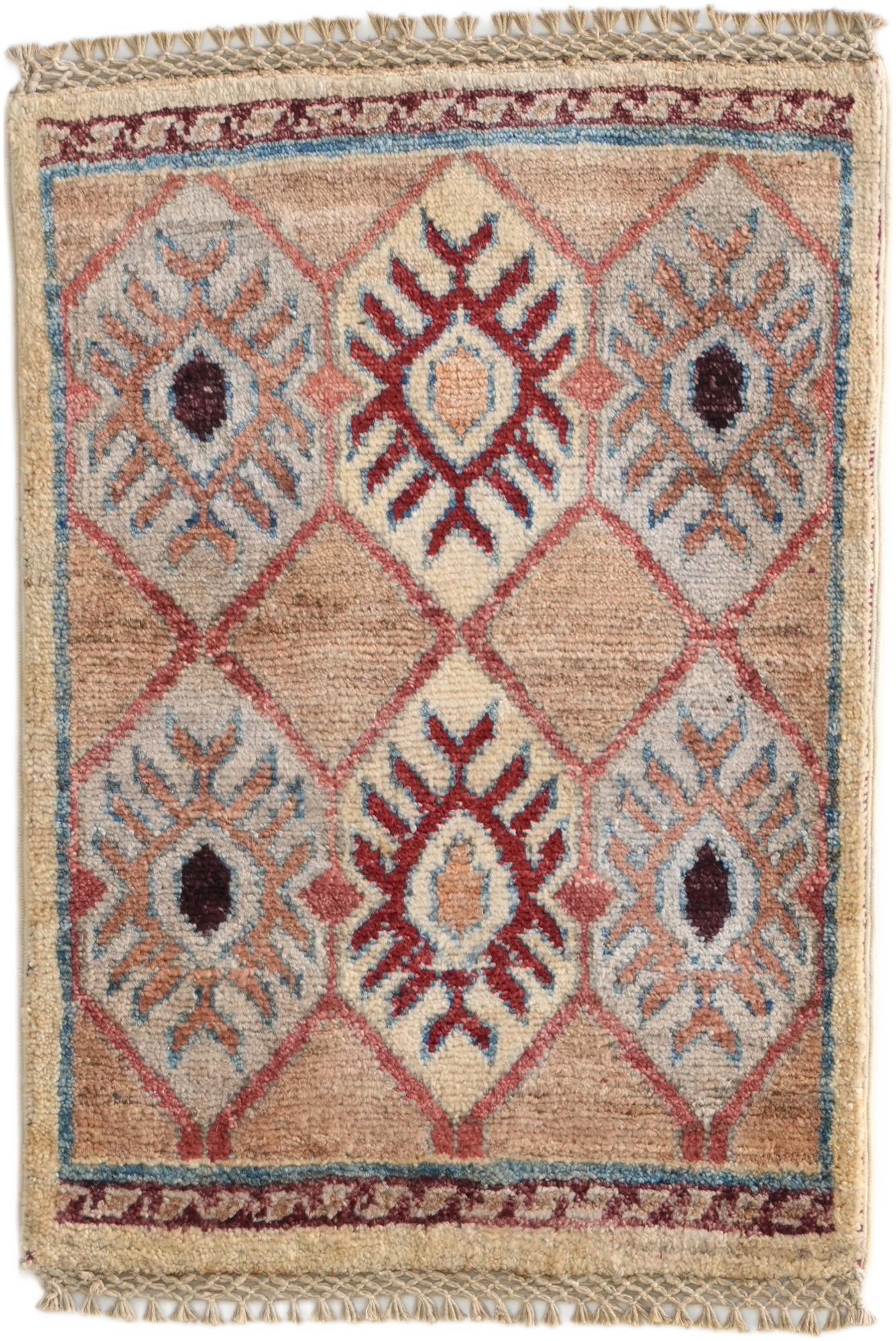 1' 4 x 2' Hand Knotted Ziegler Rug