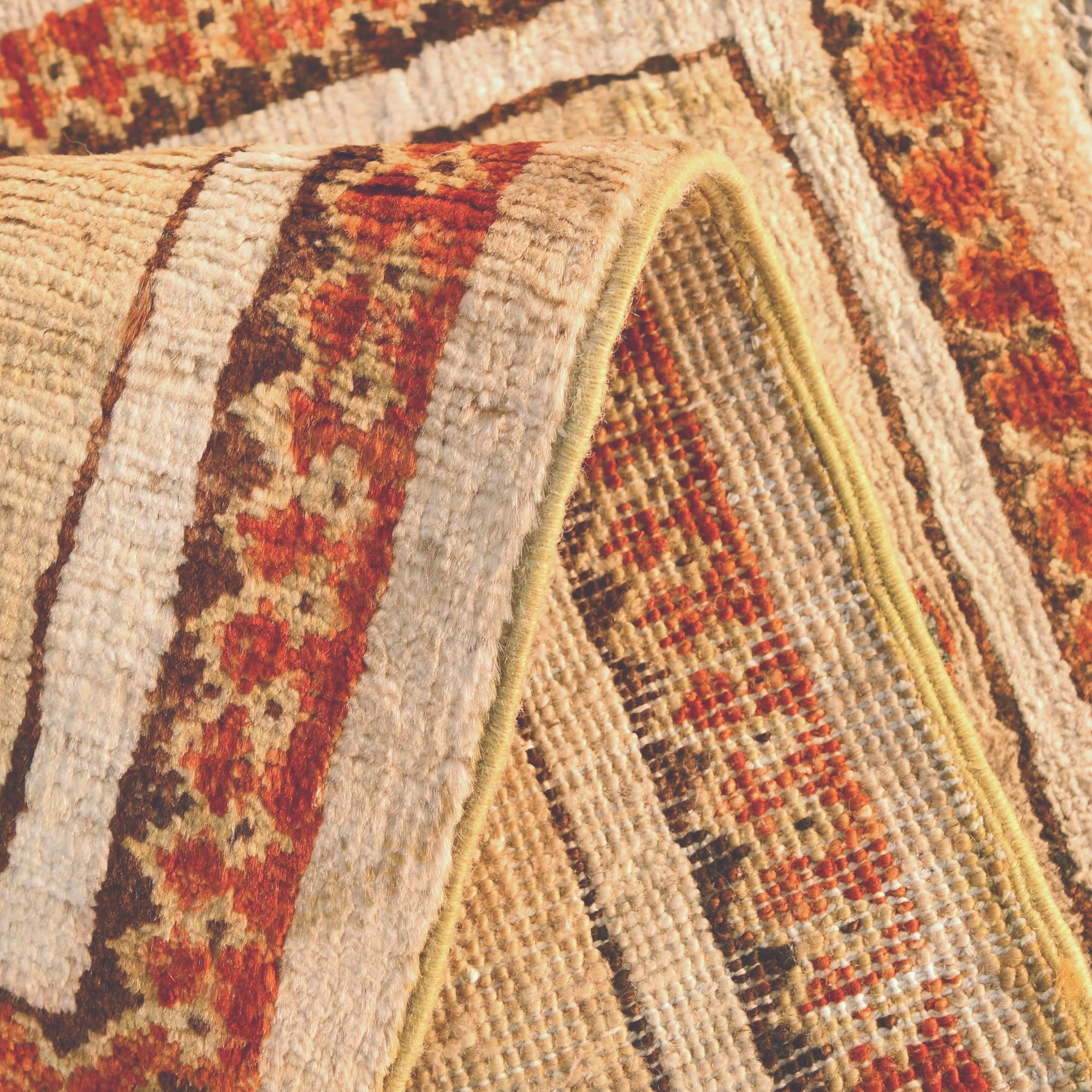 1' 4 x 2' Hand Knotted Ziegler Rug
