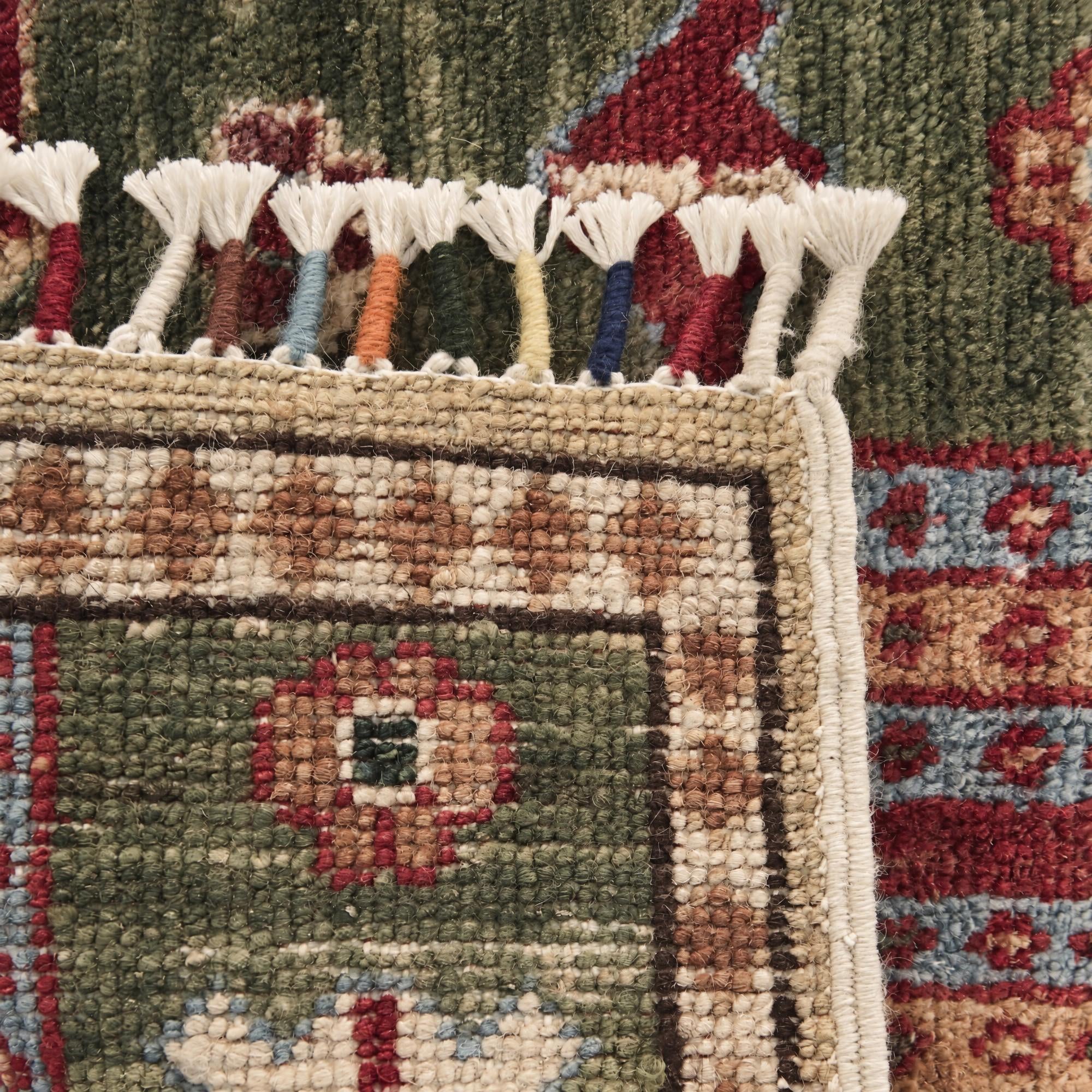 1' 4 x 2' Hand Knotted Ziegler Rug