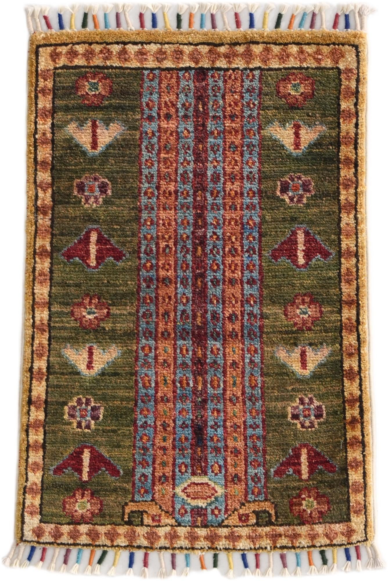 1' 4 x 2' Hand Knotted Ziegler Rug