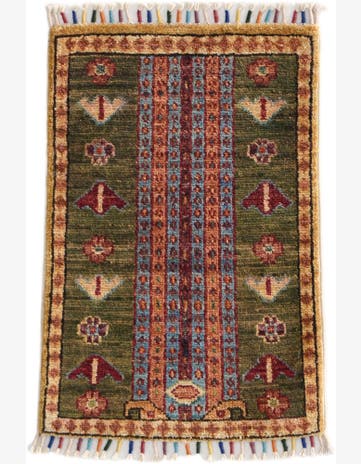 1' 4 x 2' Hand Knotted Ziegler Rug