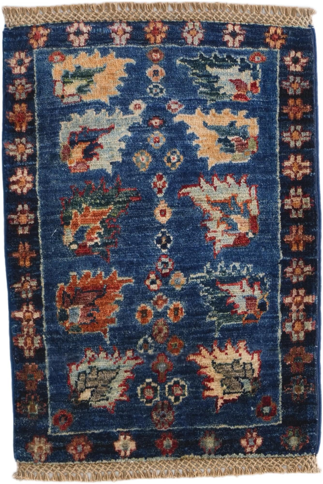 1' 4 x 2' Hand Knotted Ziegler Rug