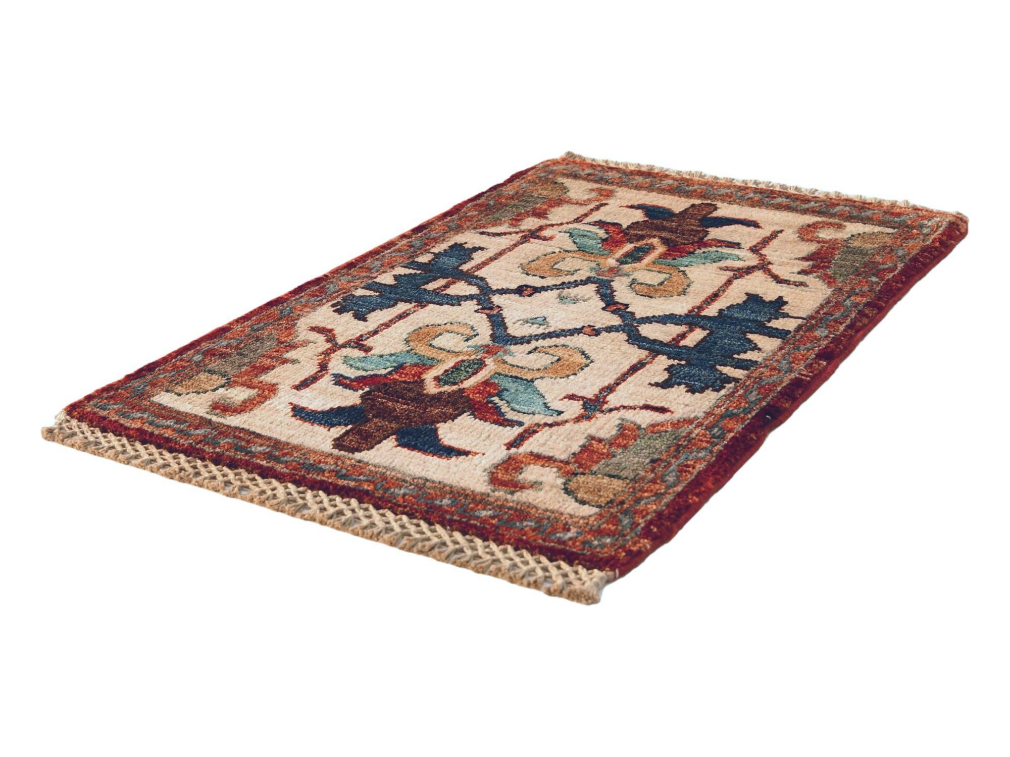 1' 4 x 2' Hand Knotted Ziegler Rug