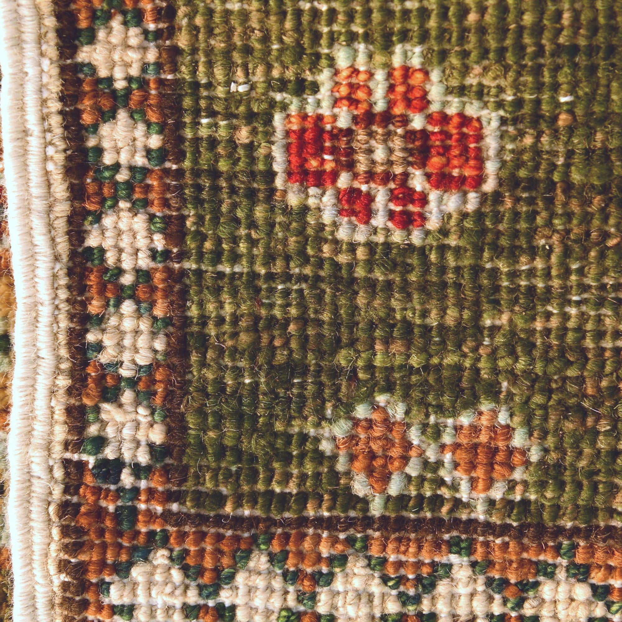 1' 4 x 2' Hand Knotted Ziegler Rug
