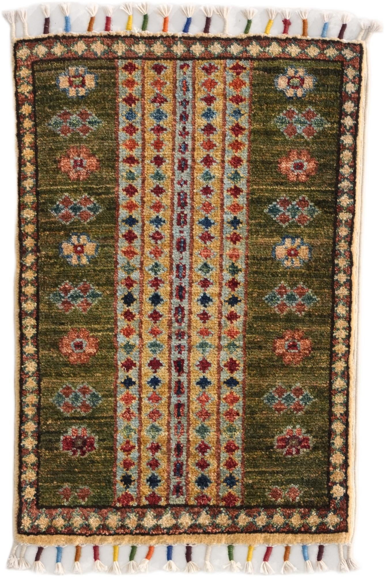 1' 4 x 2' Hand Knotted Ziegler Rug