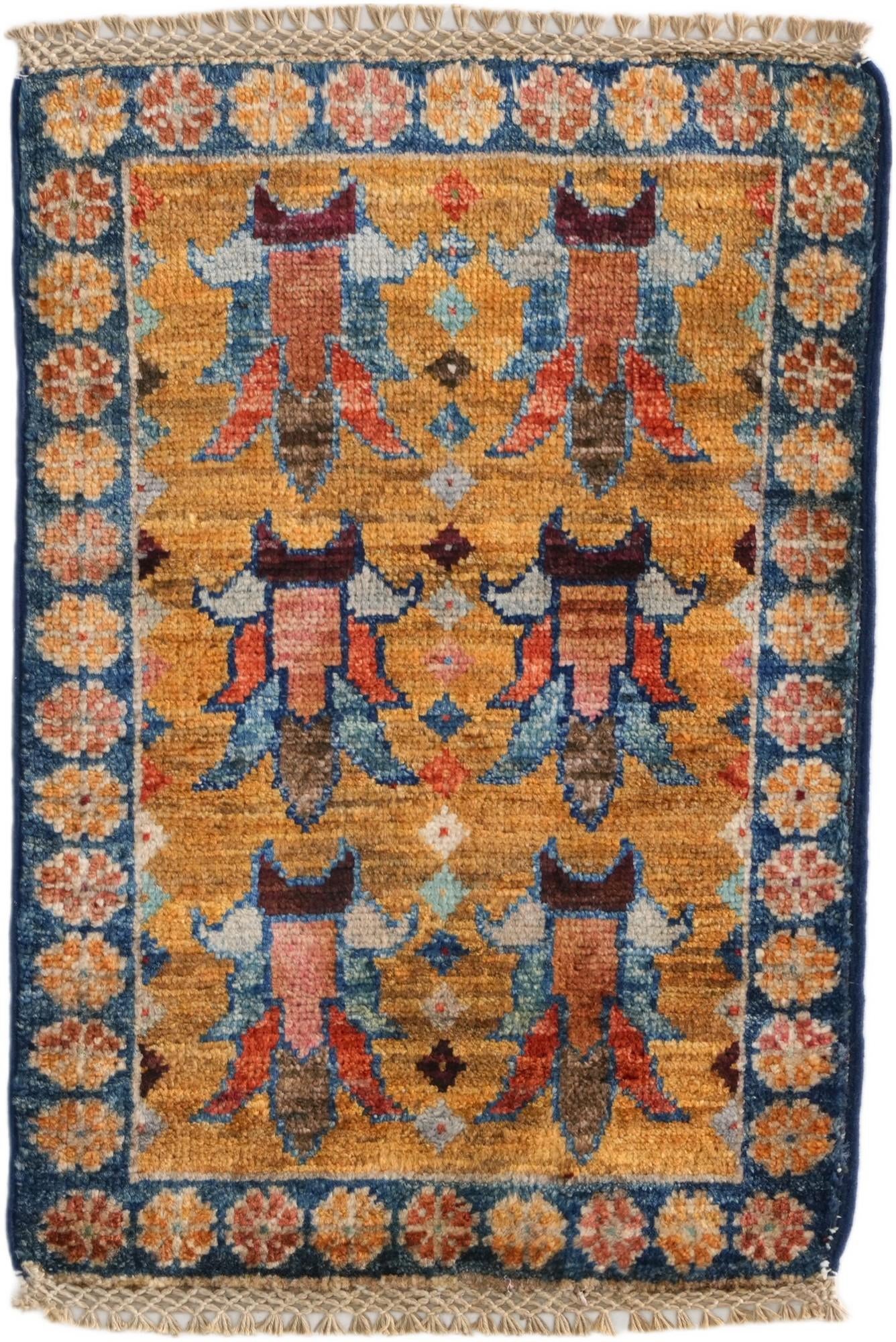 1' 4 x 2' Hand Knotted Ziegler Rug