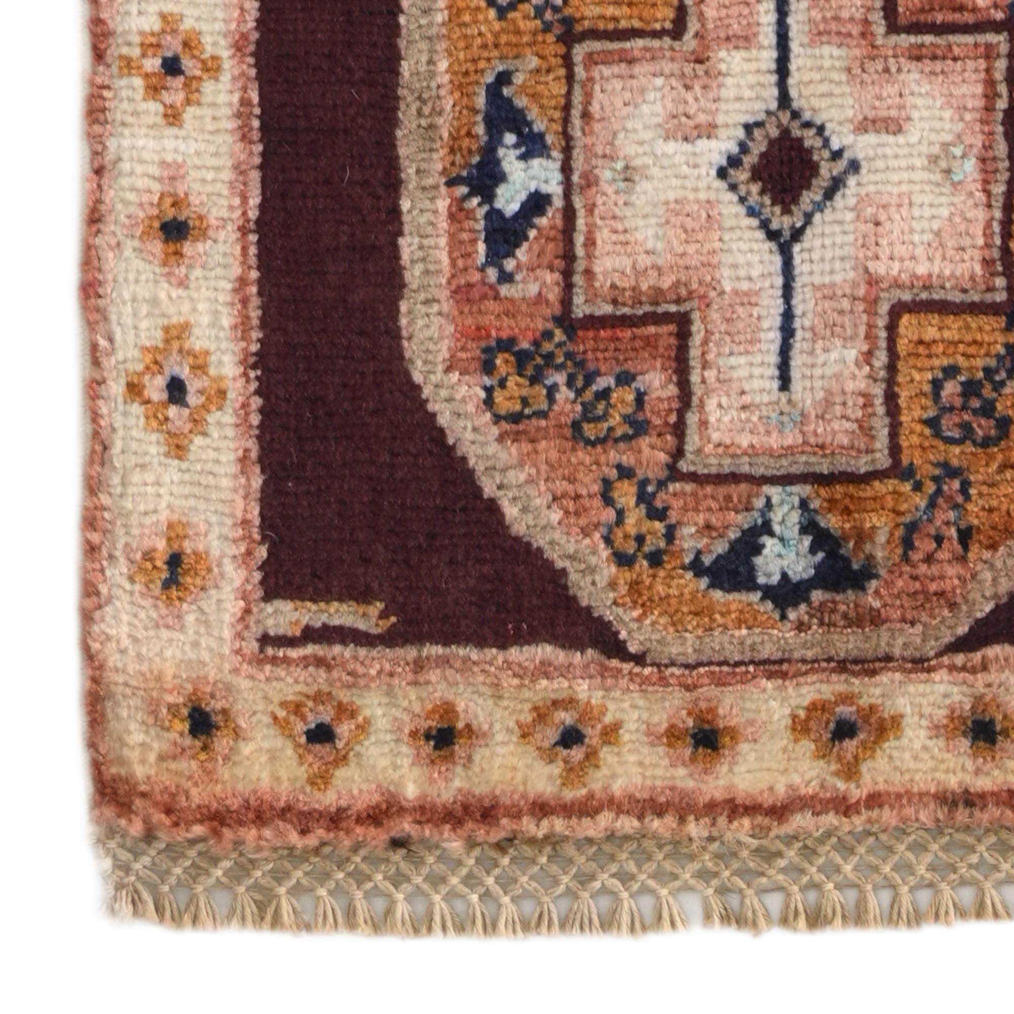 1' 4 x 2' Hand Knotted Ziegler Rug