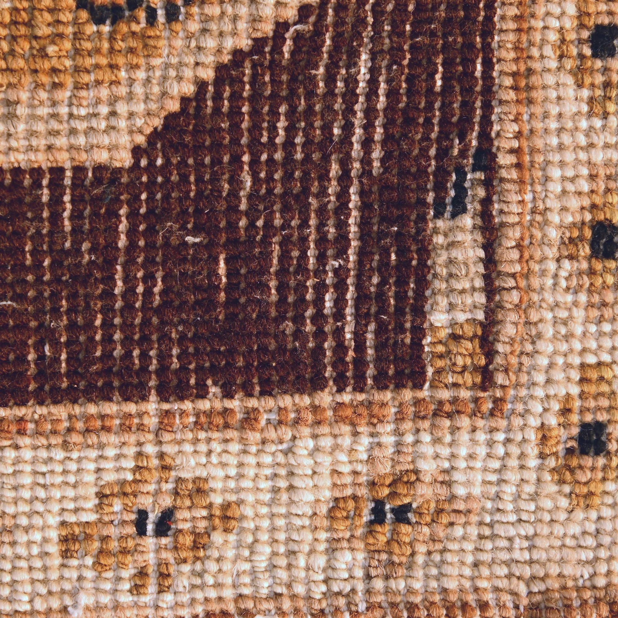 1' 4 x 2' Hand Knotted Ziegler Rug