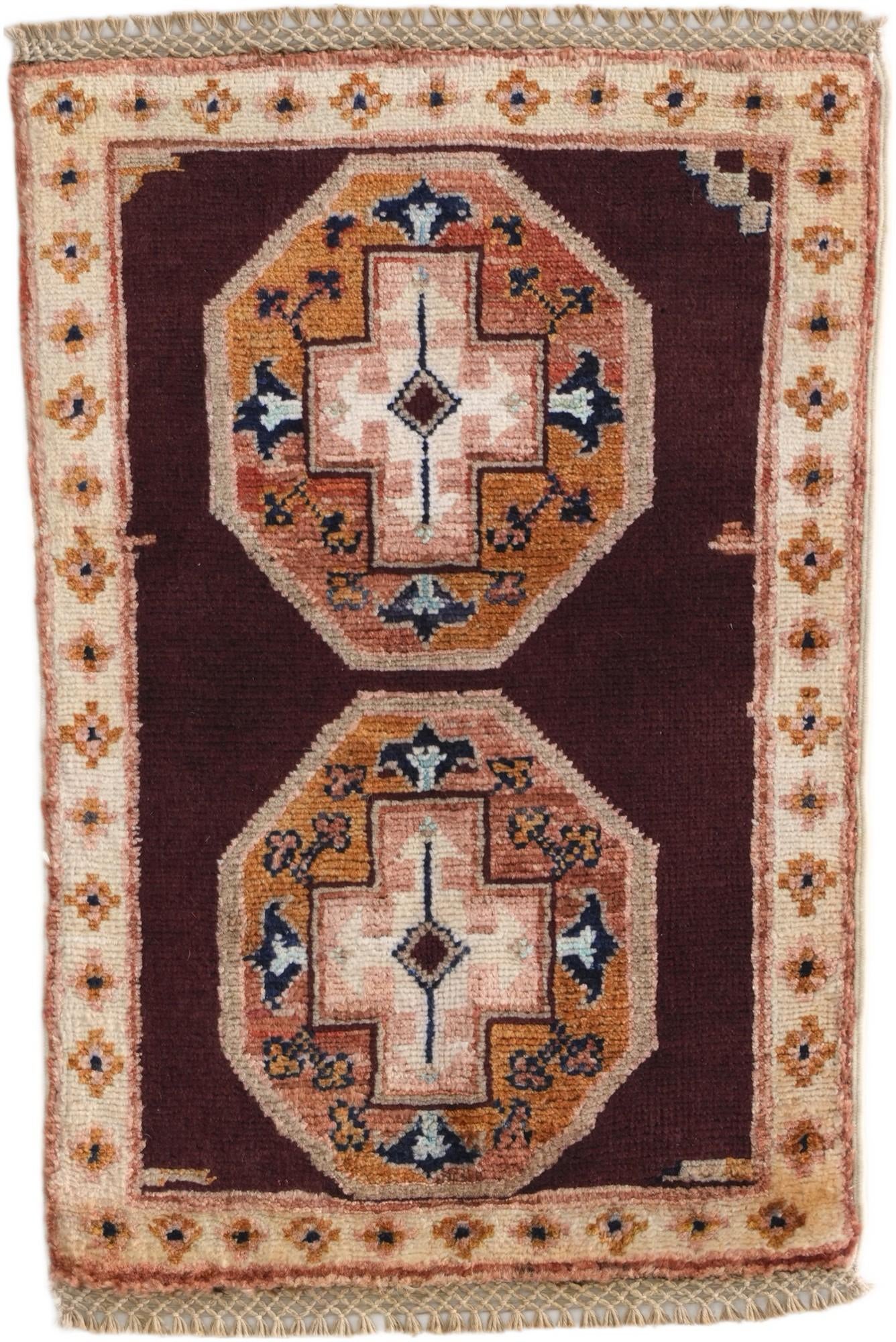 1' 4 x 2' Hand Knotted Ziegler Rug