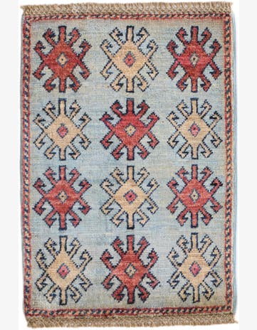1' 4 x 2' Hand Knotted Ziegler Rug