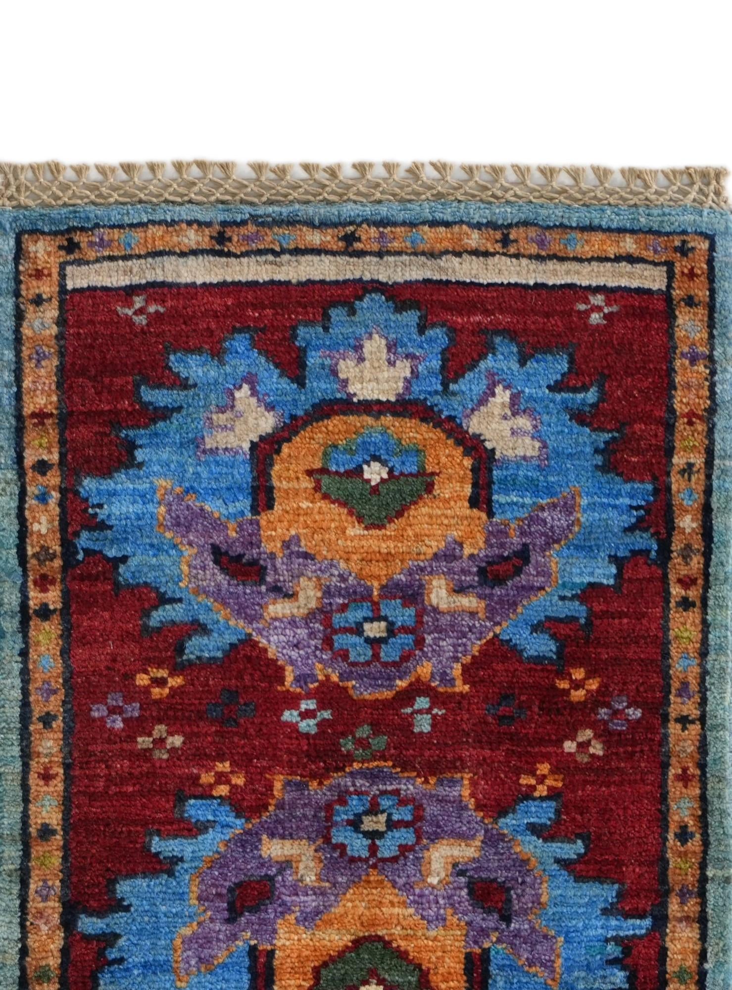 1' 4 x 2' Hand Knotted Ziegler Rug
