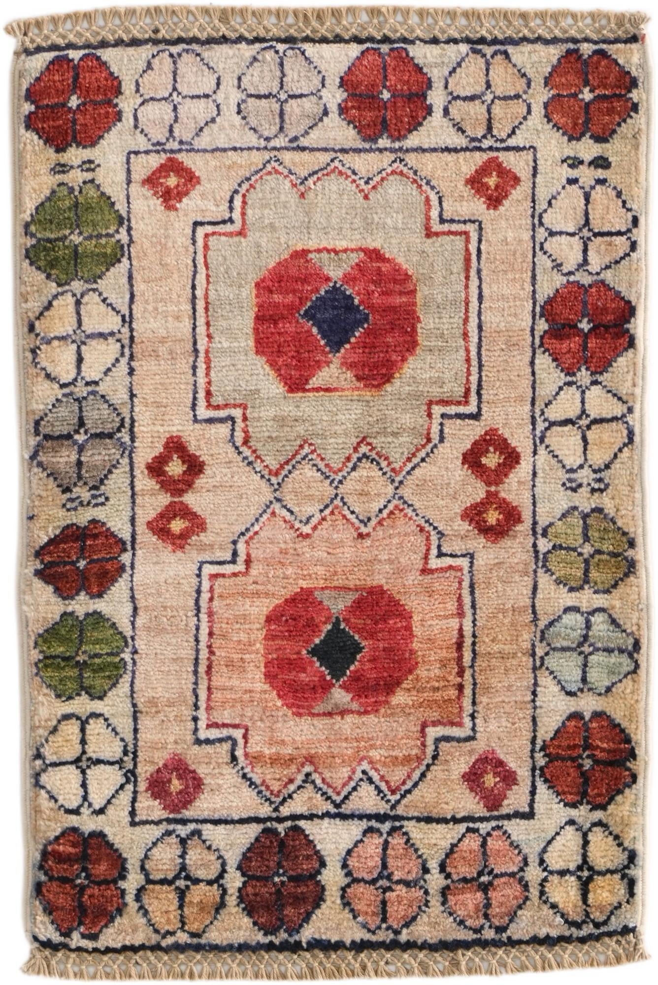 1' 4 x 2' Hand Knotted Ziegler Rug