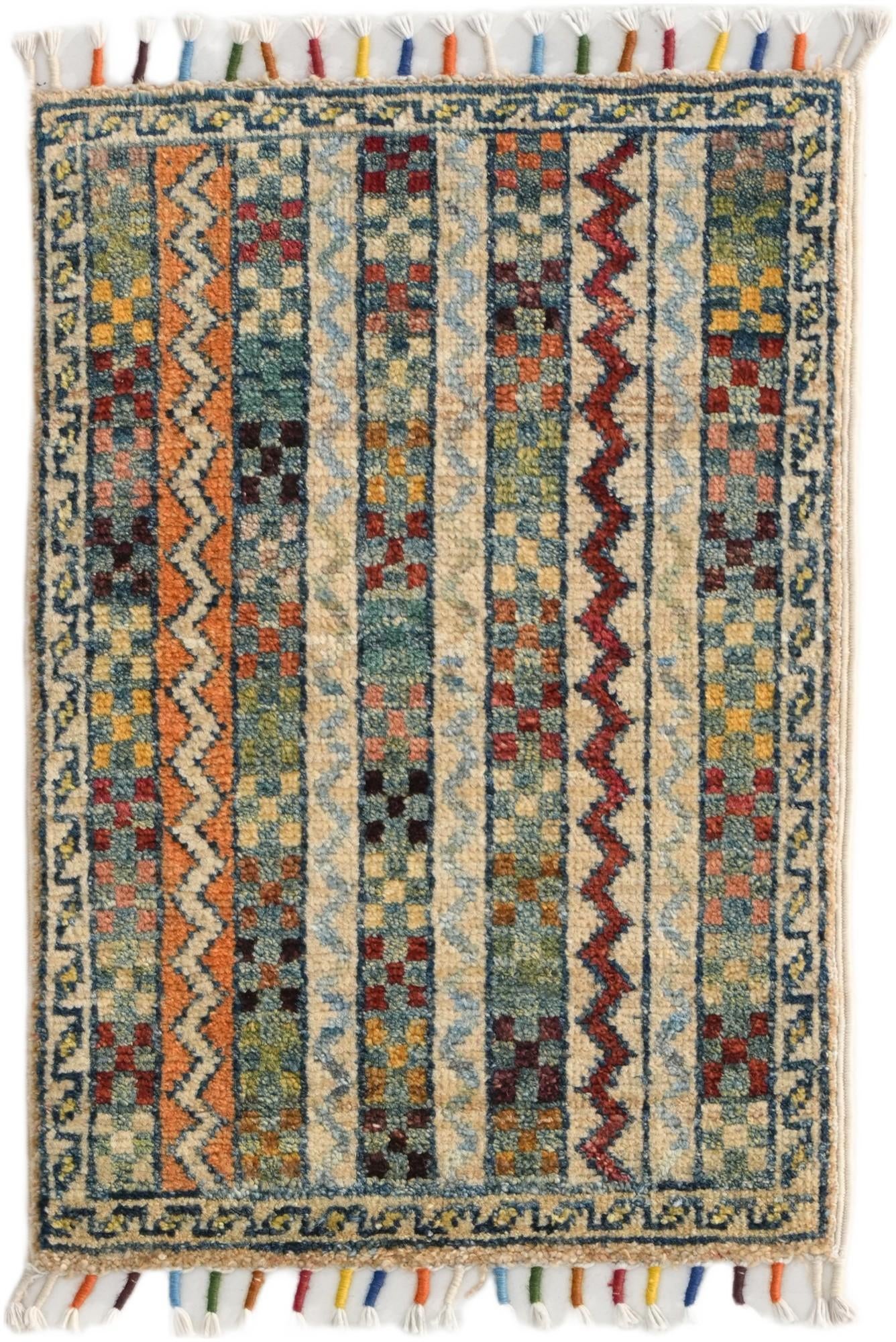 1' 4 x 2' Hand Knotted Ziegler Rug