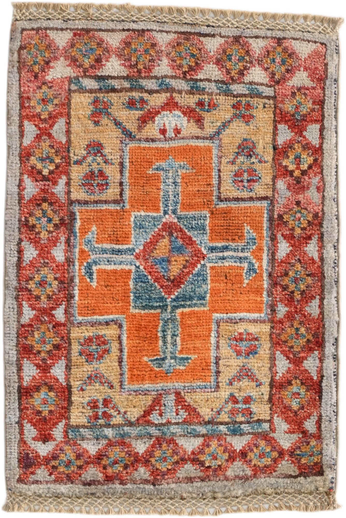 1' 4 x 2' Hand Knotted Ziegler Rug