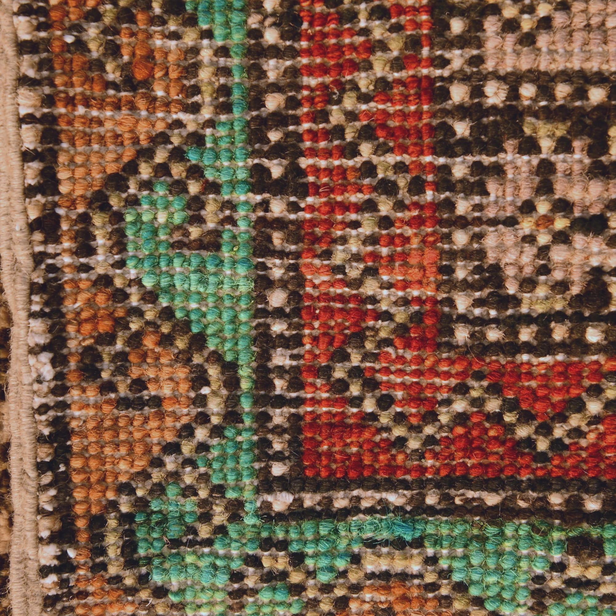 1' 4 x 2' Hand Knotted Ziegler Rug