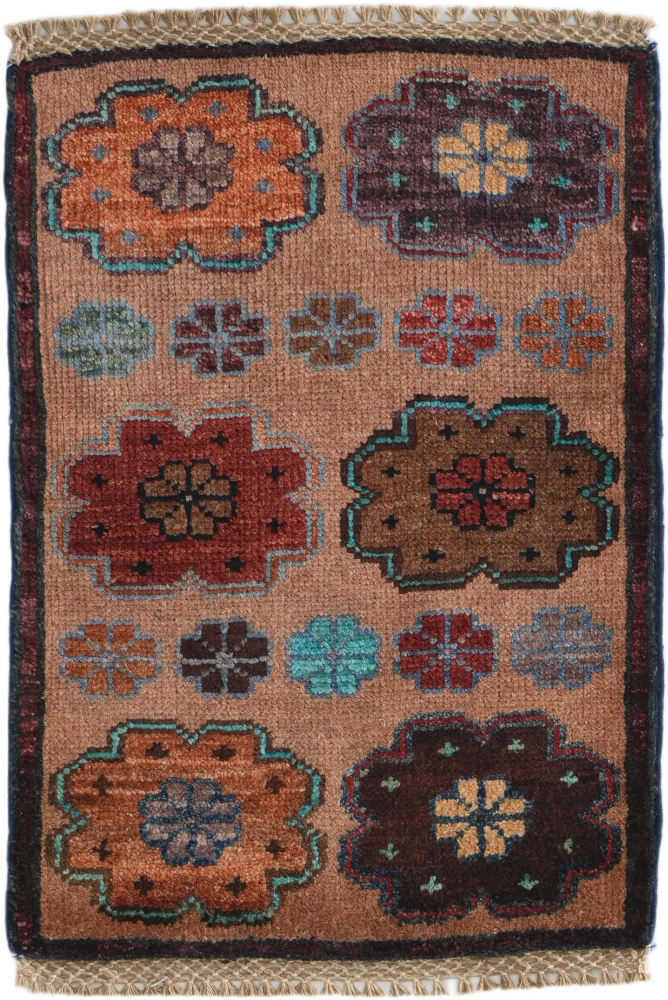 1' 4 x 2' Hand Knotted Ziegler Rug