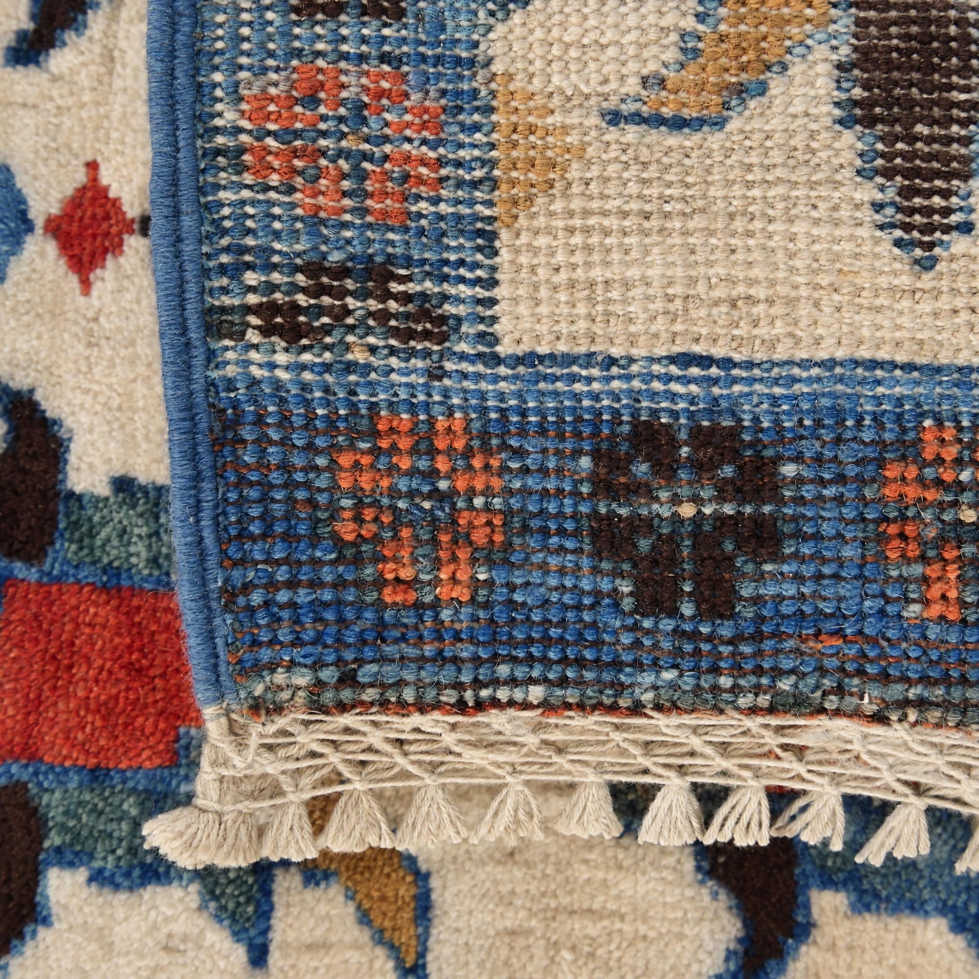 1' 4 x 2' Hand Knotted Ziegler Rug