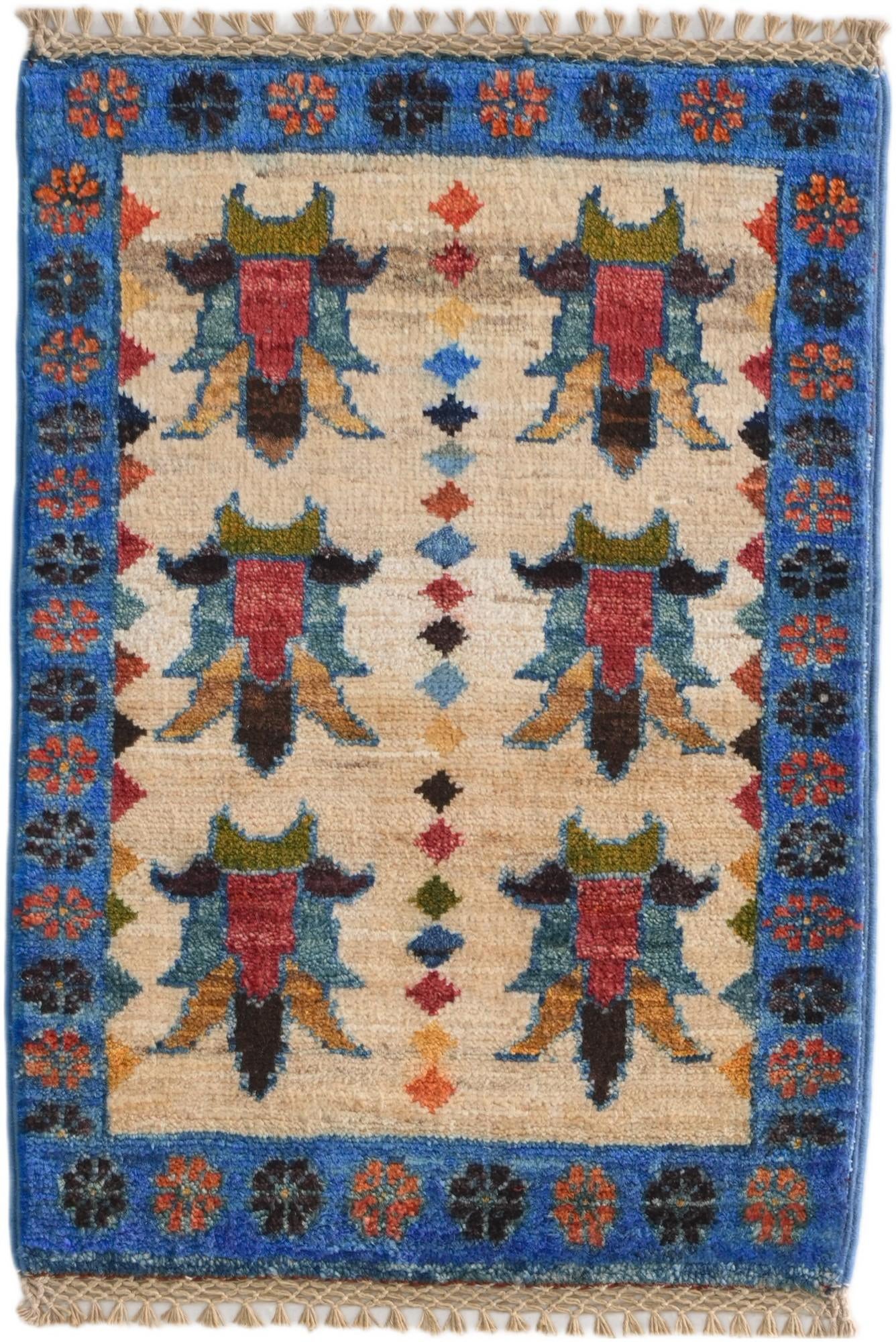 1' 4 x 2' Hand Knotted Ziegler Rug