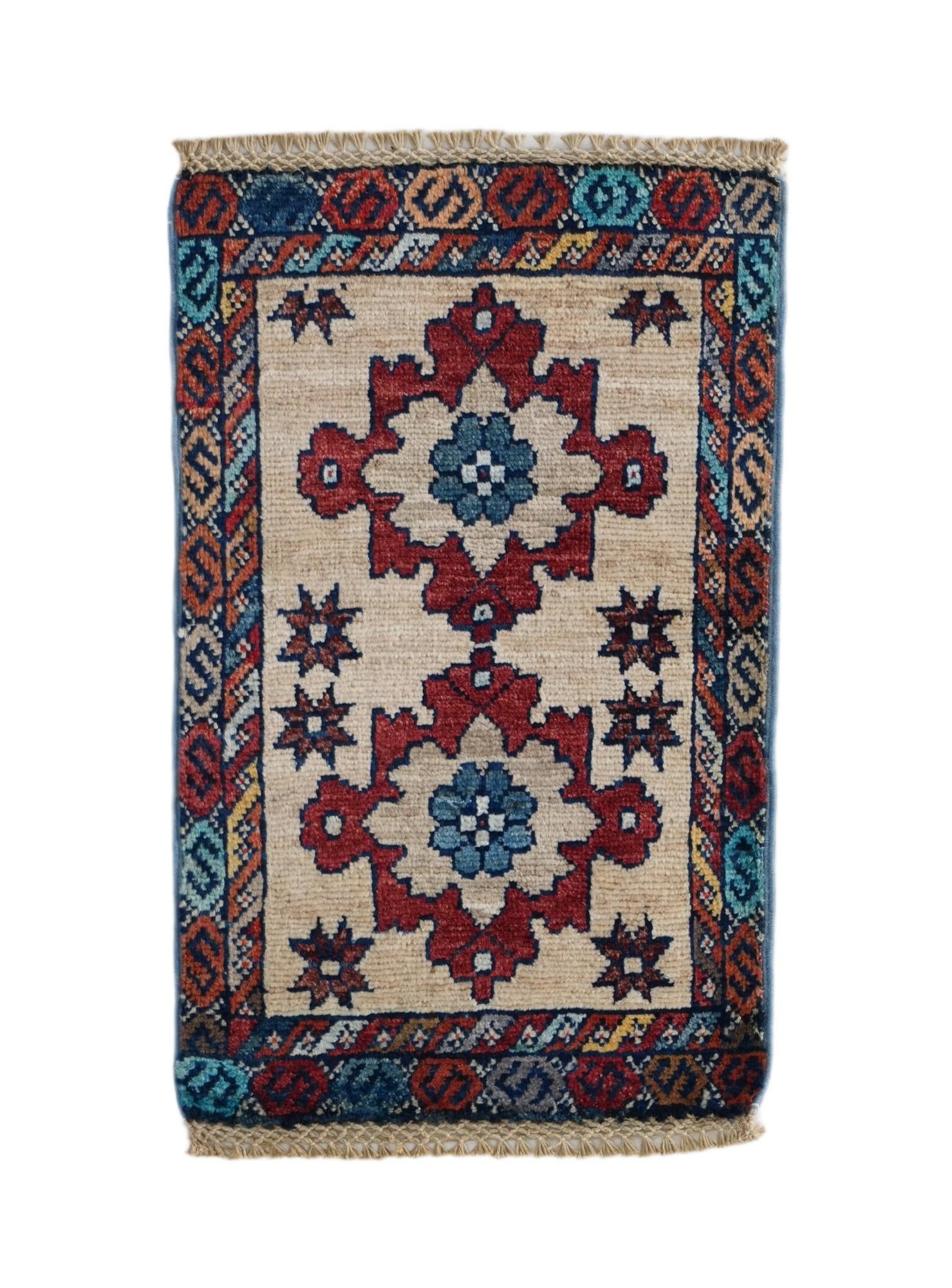 1' 4 x 2' Hand Knotted Ziegler Rug