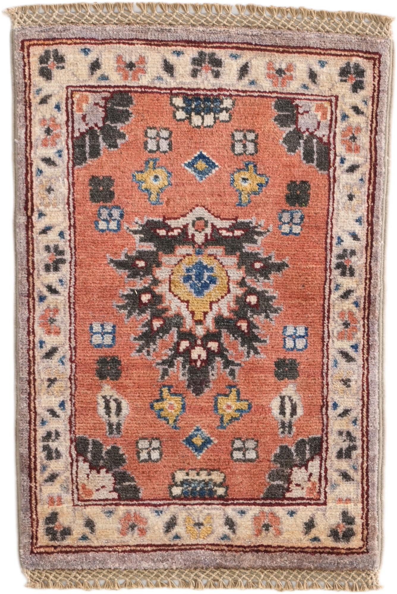 1' 4 x 2' Hand Knotted Ziegler Rug
