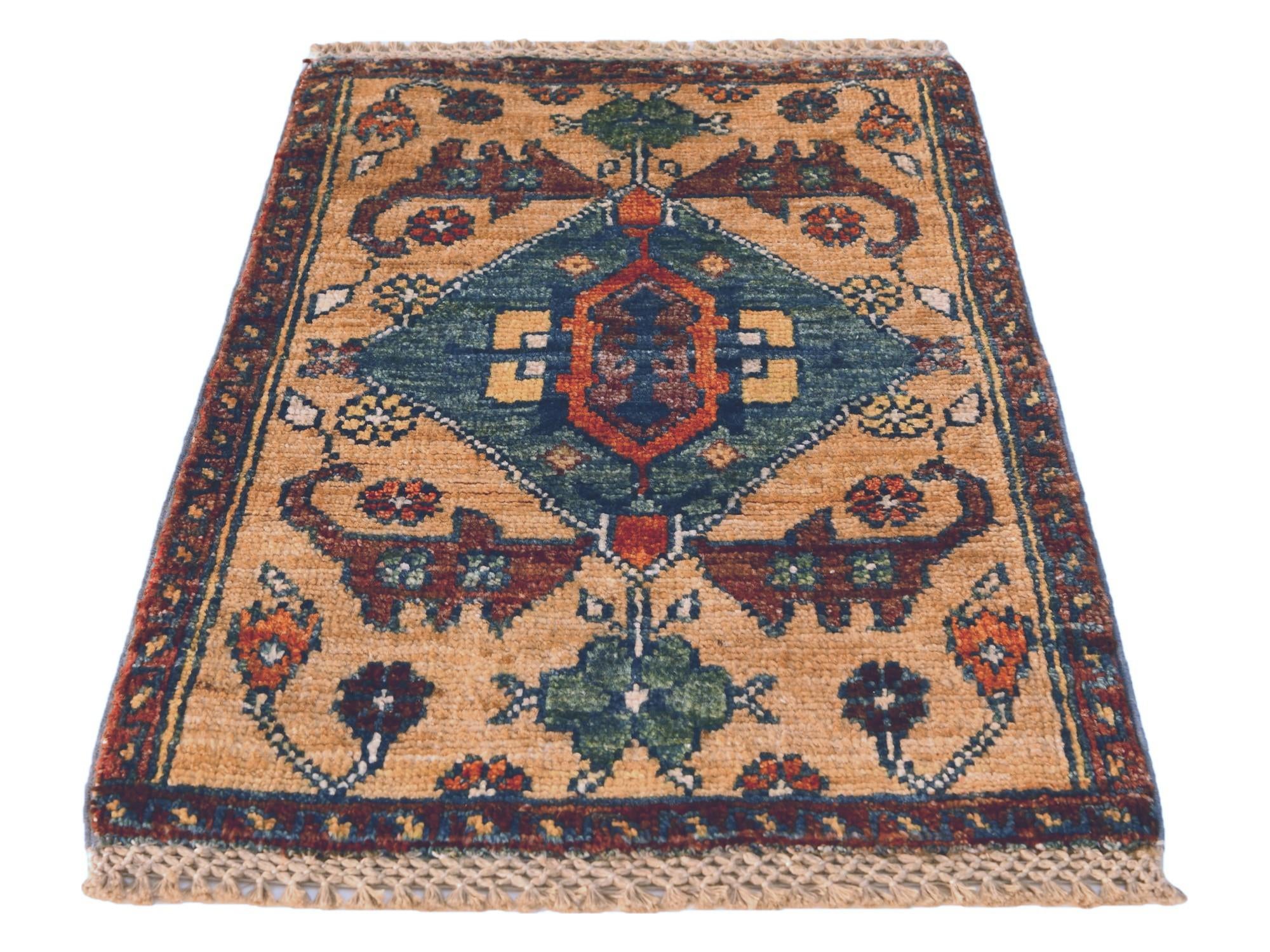 1' 4 x 2' Hand Knotted Ziegler Rug